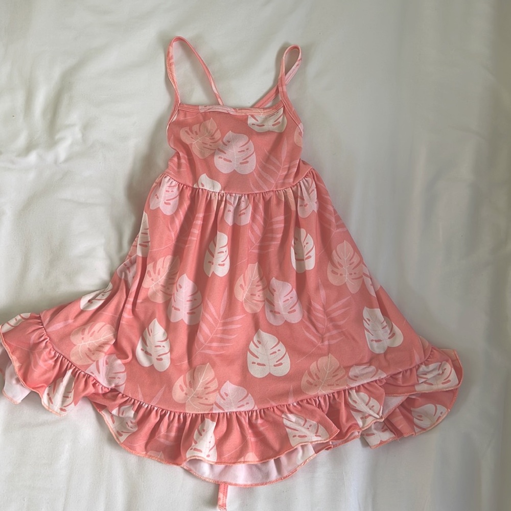 Pink monstera 💕 toddler dress